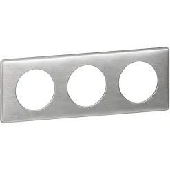 Plaque de finition 3 postes Céliane 0 998 67 coloris aluminium l.232 x P.9 x H.82 mm^Legrand Outlet