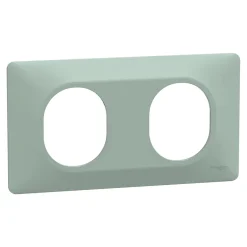 Plaque de finition 2 postes Ovalis S320704A coloris sauge l.158 x P.10 x H.87 mm^Schneider Electric Sale
