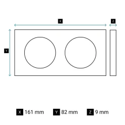 Plaque de finition 2 postes Céliane CP0022 coloris blanc émaillé l.161 x P.9 x H.82 mm-Legrand Sale