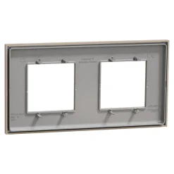 Plaque de finition 2 postes Unica Déco Essentielle NU600426 coloris taupe l.159,6 x P.10,25 x H.85 mm^Schneider Electric Sale