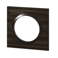 Plaque de finition 1 poste Dooxie 6 008 81 coloris bois ébène avec bague noire brillante l.87 x P.10 x H.87 mm-Legrand Best