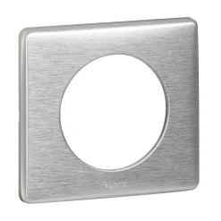 Plaque de finition 1 poste Céliane 0 998 65 coloris aluminium l.90 x P.9 x H.82 mm^Legrand Best