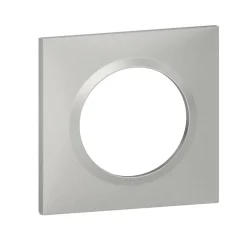 Plaque de finition 1 poste Dooxie 6 008 51 coloris aluminium l.87 x P.10 x H.87 mm-Legrand