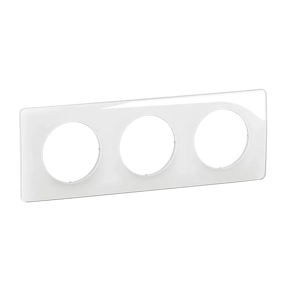 Plaque de finition 3 postes Céliane CP0023 coloris blanc émaillé l.232 x P.9 x H.82 mm-Legrand