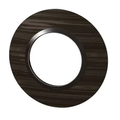 Plaque de finition 1 poste Dooxie 6 009 79 coloris bois ébène avec bague noire brillante l.100 x P.10 x H.100 mm^Legrand Hot