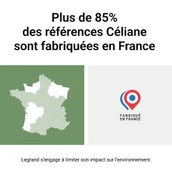 Plaque de finition 1 poste Céliane CP1121 coloris blanc amande l.90 x P.9 x H.82 mm^Legrand Hot