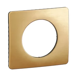 Plaque de finition 1 poste Céliane CP1221 coloris laiton satiné l.90 x P.9 x H.82 mm^Legrand Clearance