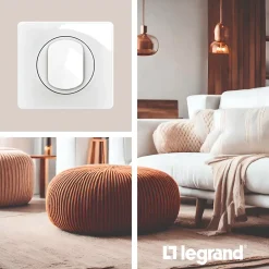 Plaque de finition 1 poste Céliane CP0021 coloris blanc émaillé l.90 x P.9 x H.82 mm-Legrand Clearance