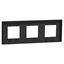 Plaque de finition 3 postes Unica Déco Essentielle NU600654 coloris anthracite l.230,6 x P.10,25 x H.85 mm^Schneider Electric Sale