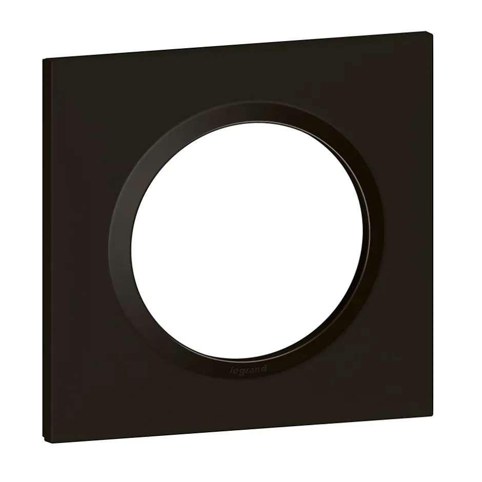 Plaque de finition 1 poste Dooxie 6 008 61 coloris noir velours l.87 x P.10 x H.87 mm^Legrand