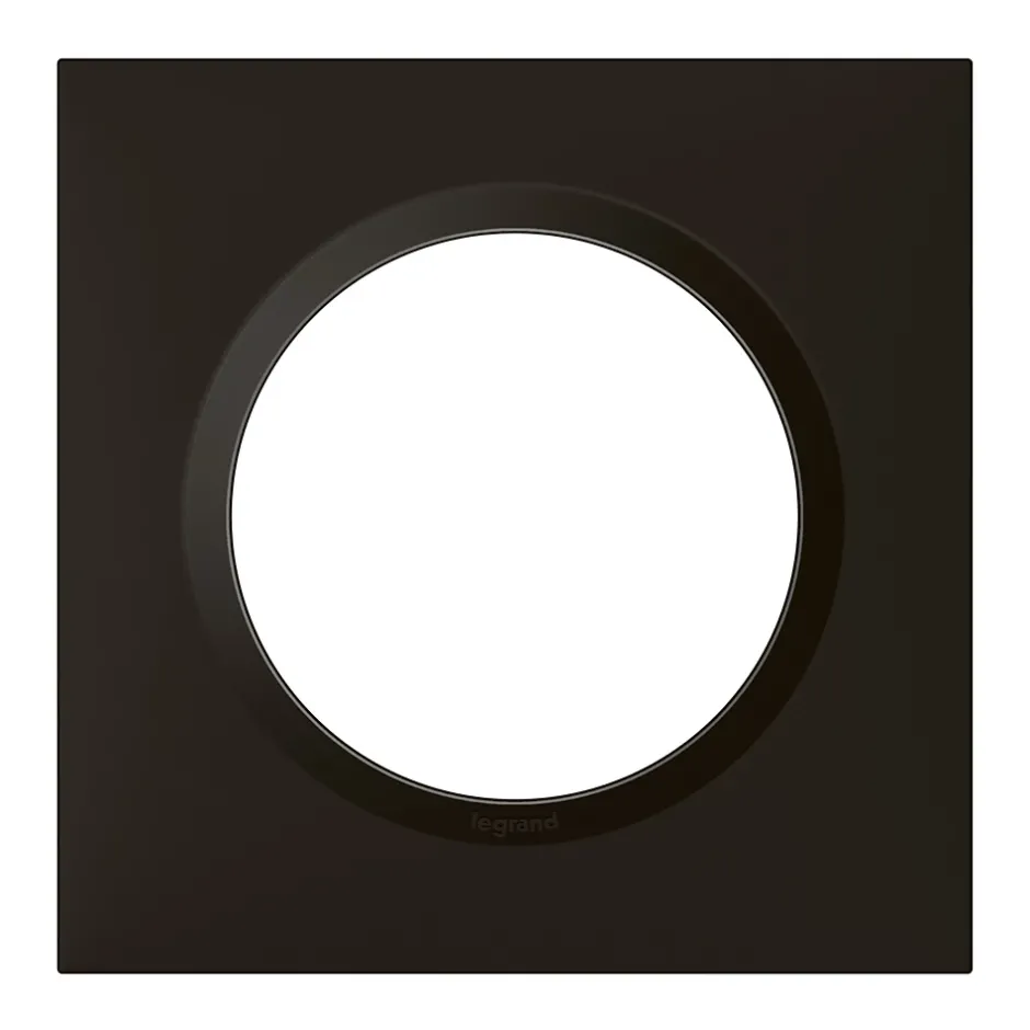 Plaque de finition 1 poste Dooxie 6 008 61 coloris noir velours l.87 x P.10 x H.87 mm^Legrand