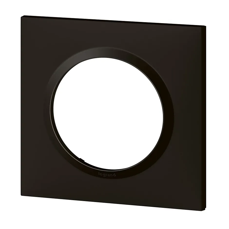 Plaque de finition 1 poste Dooxie 6 008 61 coloris noir velours l.87 x P.10 x H.87 mm^Legrand