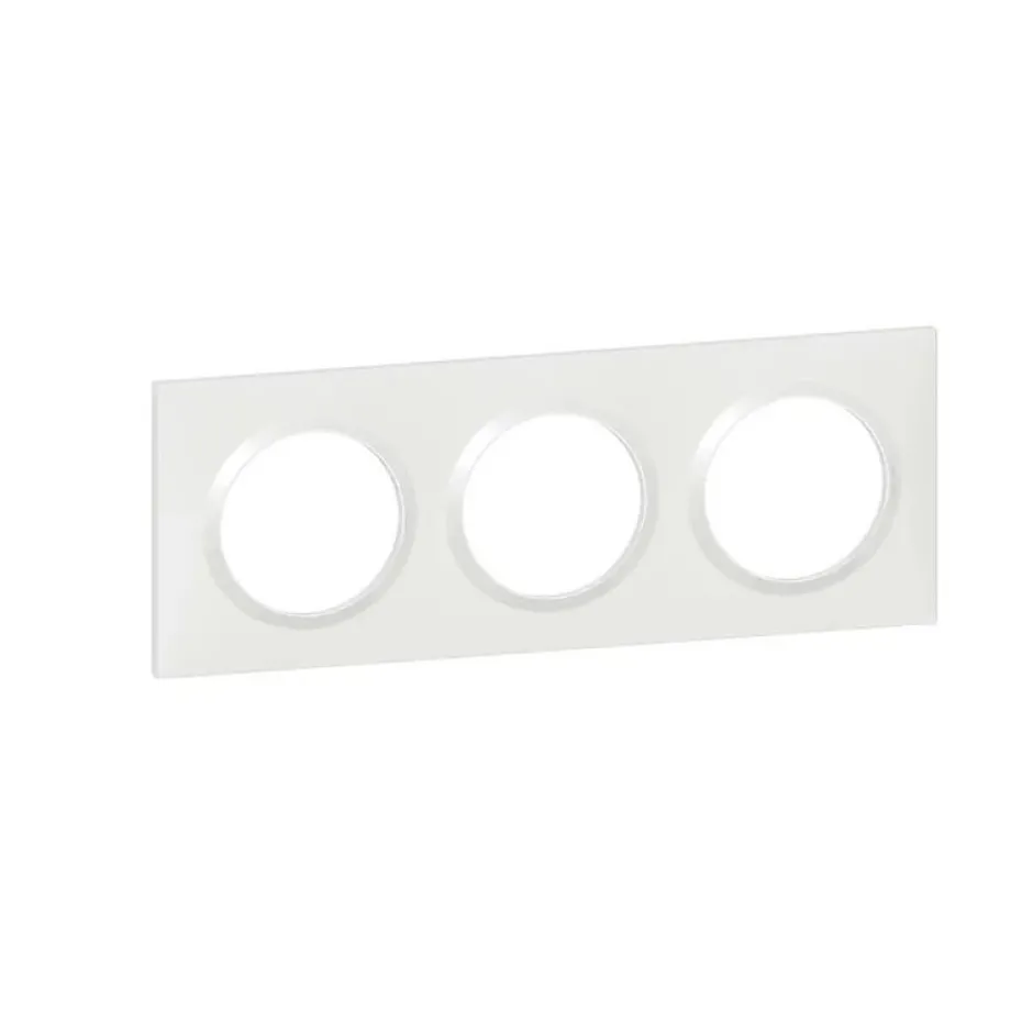 Plaque de finition blanche triple Dooxie-Legrand Hot