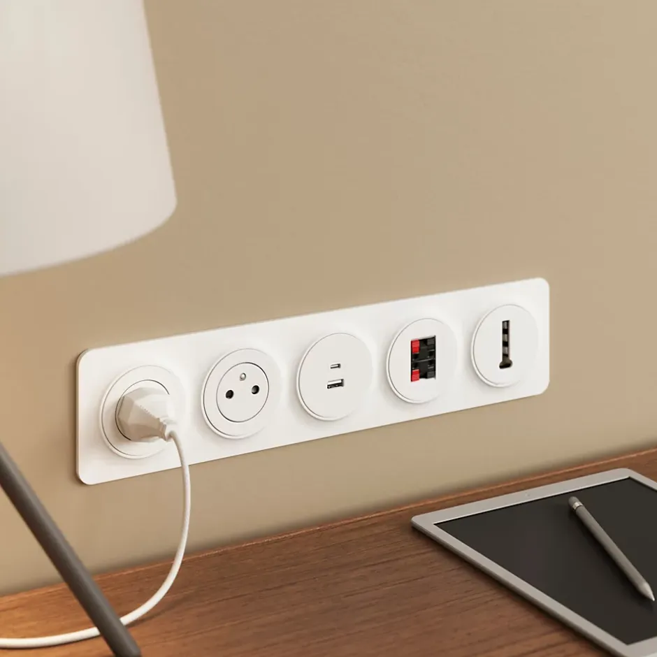 Plaque de finition quadruple Espen blanc à assembler-Jacobsen Discount