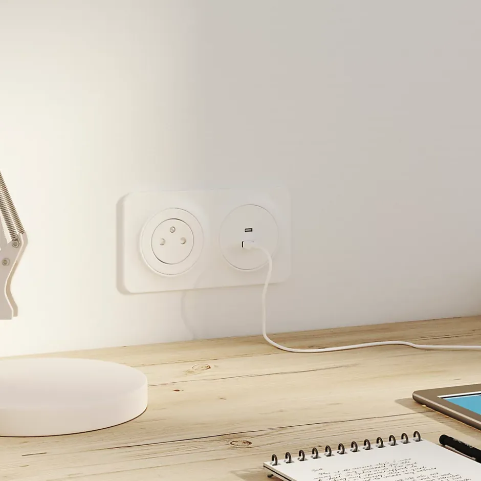 Plaque de finition quadruple Espen blanc à assembler-Jacobsen Discount