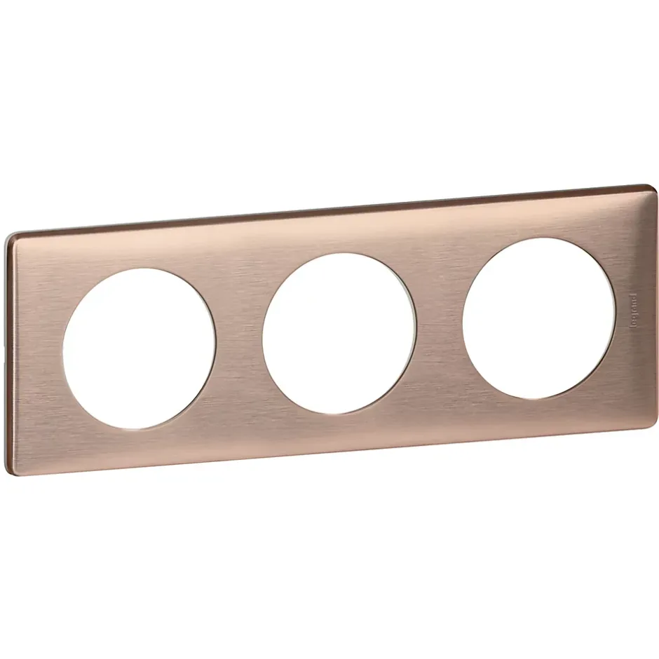 Plaque de finition triple Céliane Métal Copper^Legrand Clearance