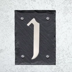 Plaque de numéro de rue, en schiste, noir, L.11,5 x l.15 cm, CIXA10^Chapuis Sale