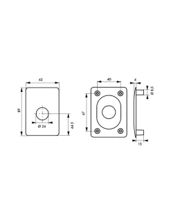 Plaque de renfort pour verrou Surveyor, fixation par vis, epoxy bronze -^Thirard