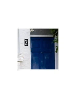 Plaque de signalisation 2, marquage blanc sur fond noir, panneau ABS à visser, 56x120mm -^Thirard