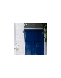 Plaque de signalisation 6, marquage blanc sur fond noir, panneau ABS à visser, 56x120mm -^Thirard