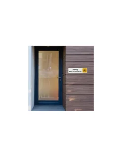 Plaque de signalisation Espace sous surveillance, plexiglass adhésif, 170x45mm --Thirard