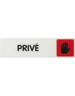 Plaque de signalisation Privé, plexiglass adhésif, 170x45mm --Thirard Online