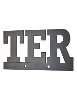 Plaque de signalisation TER, alliage à visser, hauteur 80mm, noir -^Thirard