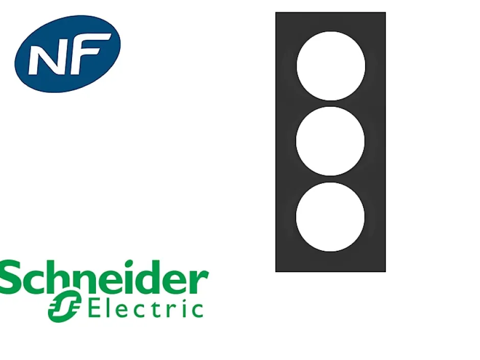 Plaque enjoliveur triple verticale ent. 57 mm anthracite Schneider Odace Styl^Schneider Electric Outlet