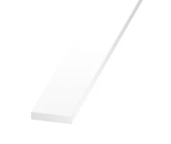 Plat PVC blanc 25 x 5 mm, 2 m Polychlorure de vinyle (PVC)-