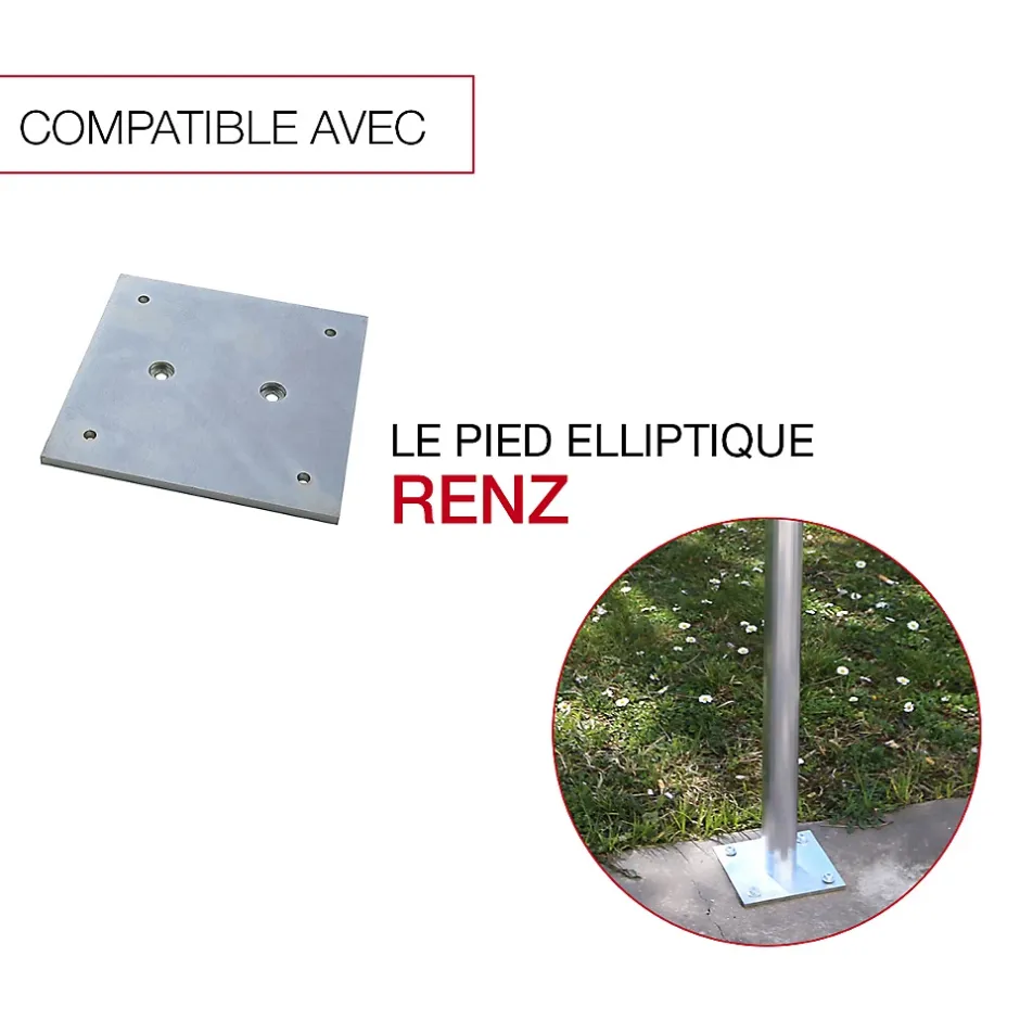 Platine de fixation au sol pour pied elliptique-Renz Discount