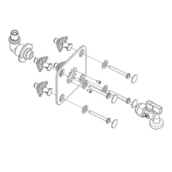 Platine sortie de cloison simple à sertir PER 12 pour machine à laver - Platine encastrable et kit de fixation mural-Atole New