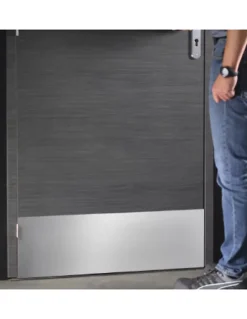 Plinthe de bas de porte, inox brossé, 250x830 mm, avec adhésif --Thirard Sale