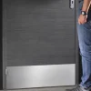 Plinthe de bas de porte, inox brossé, 150x370 mm, avec adhésif -^Thirard Hot