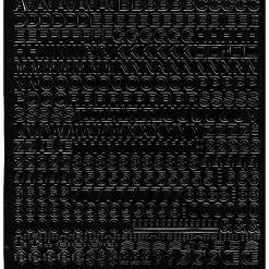 Pochette de 455 lettres et chiffres - en PVC - couleur noir - autocollant - hauteur 0,8 cm - 122001-Apli Agipa New