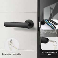 Poignée connectée à codes pour serrure de porte^Automatisme Passion New