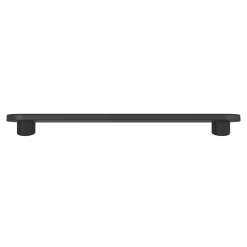 Poignée de meuble arrondi Minzh aluminium mat noir l.153mm x l.25mm x H. 16mm entraxe 128mm-GoodHome New