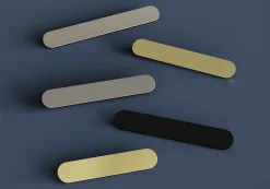 Poignée de meuble arrondi Minzh aluminium mat noir l.153mm x l.25mm x H. 16mm entraxe 128mm-GoodHome New