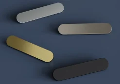 Poignée de meuble arrondi Minzh aluminium effet laiton satin doré l.121mm x l.25mm x H. 16mm entraxe 96mm^GoodHome Best