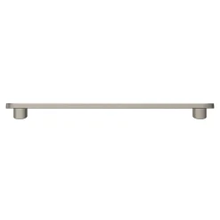 Poignée de meuble arrondi Minzh aluminium effet nickel satin gris l.185mm x l.25mm x H. 16mm entraxe 160mm^GoodHome New