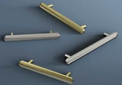 Poignée de meuble arrondi Garlan aluminium effet laiton satin doré l.136mm x l.15mm x H. 27mm entraxe 96mm^GoodHome Best