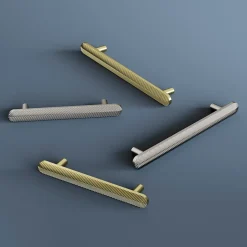 Poignée de meuble arrondi Garlan aluminium effet laiton satin doré l.136mm x l.15mm x H. 27mm entraxe 96mm^GoodHome Best