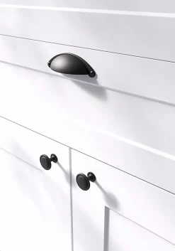 Poignée de meuble demi-ronde Kilhog mat noir l.104mm x l.30mm x H. 26mm entraxe 64mm-GoodHome New