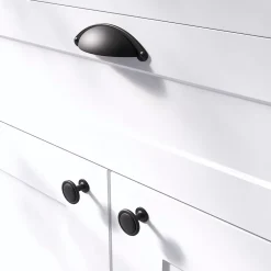 Poignée de meuble demi-ronde Kilhog mat noir l.104mm x l.30mm x H. 26mm entraxe 64mm-GoodHome New