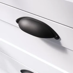 Poignée de meuble demi-ronde Kilhog mat noir l.120mm x l.30mm x H. 25mm entraxe 80mm^GoodHome