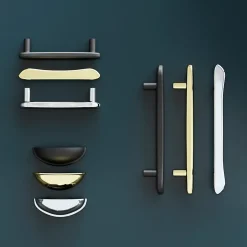 Poignée de meuble demi-ronde Armel mat noir l.79mm x l.28mm x H. 26mm entraxe 64mm-GoodHome Clearance