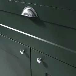 Poignée de meuble demi-ronde Govlin effet chromé gris l.81mm x l.30mm x H. 30mm entraxe 64mm^GoodHome Sale