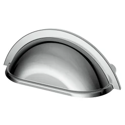 Poignée de meuble demi-ronde Govlin effet chromé gris l.81mm x l.30mm x H. 30mm entraxe 64mm^GoodHome Sale