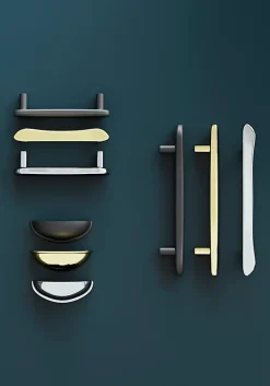 Poignée de meuble demi-ronde Armel effet laiton doré l.79mm x l.28mm x H. 26mm entraxe 64mm^GoodHome Discount