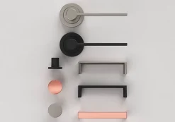 Poignée de meuble Droit Dotz effet nickel satin gris l.104mm x l.14mm x H. 26mm entraxe 96mm^GoodHome Online