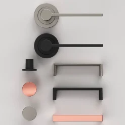 Poignée de meuble Droit Dotz effet nickel satin gris l.104mm x l.14mm x H. 26mm entraxe 96mm^GoodHome Online